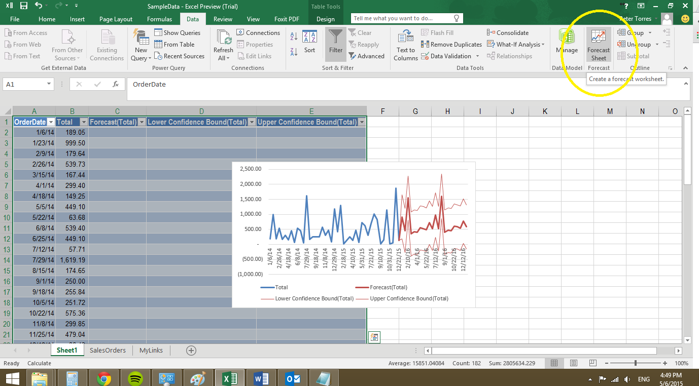 excel forecasting